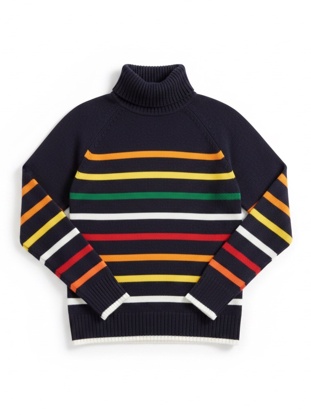 J.Crew Supersoft Navy Multistriped Turtleneck Sweater M - Picture 3 of 13